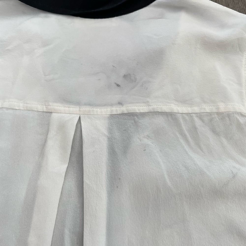 L'AGENCE White Semi-Sheer Button Down Blouse - Picture 10 of 16